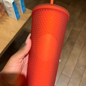 Red matte Starbucks cup